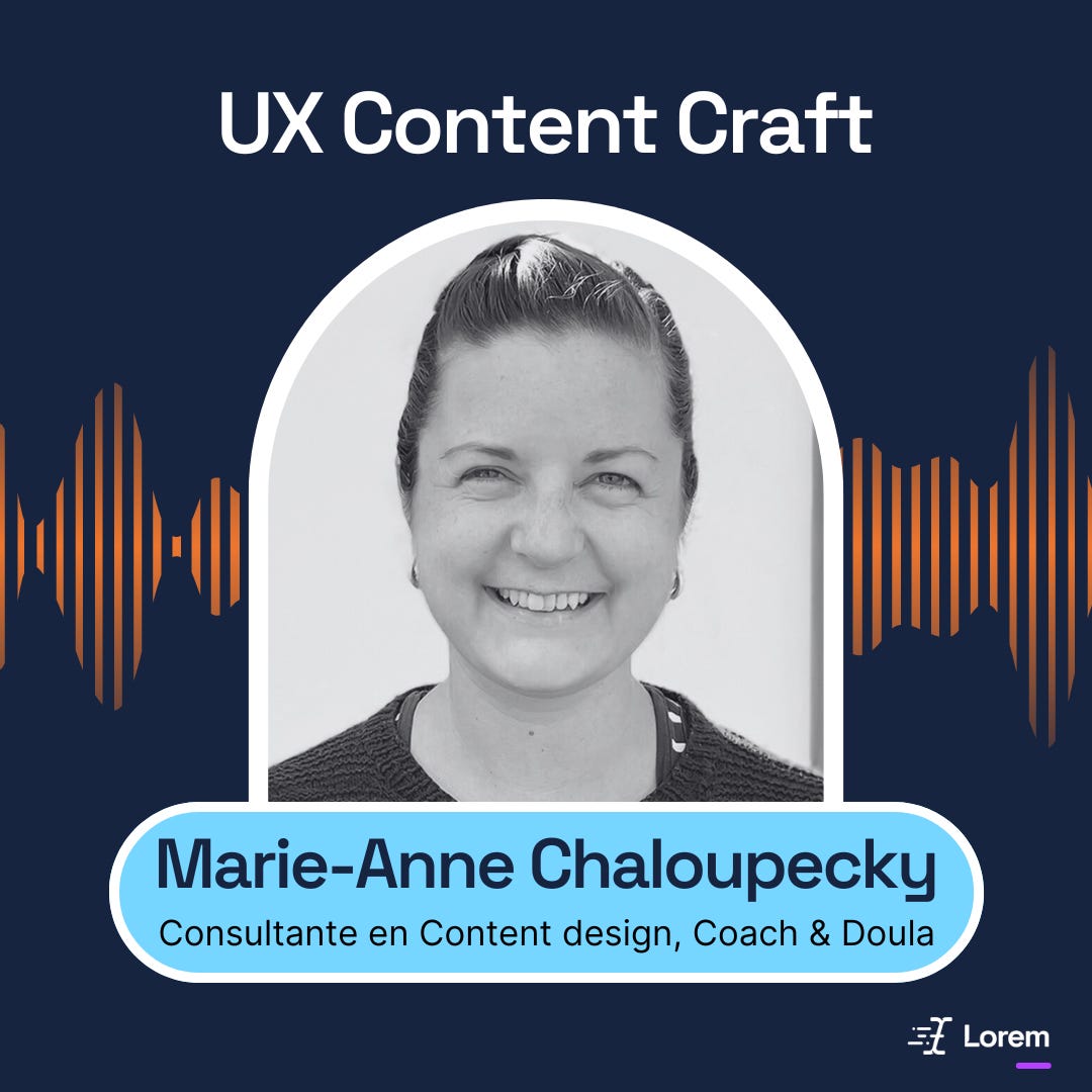 Marie-Anne Chaloupecky, Consultante en Content design, Coach & Doula