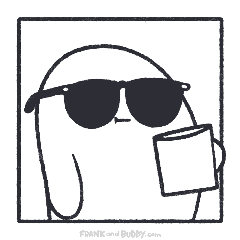 This animated webcomic shows the ghost taking a sip of the drink, lifting up their sunglasses and winking at the viewer. 