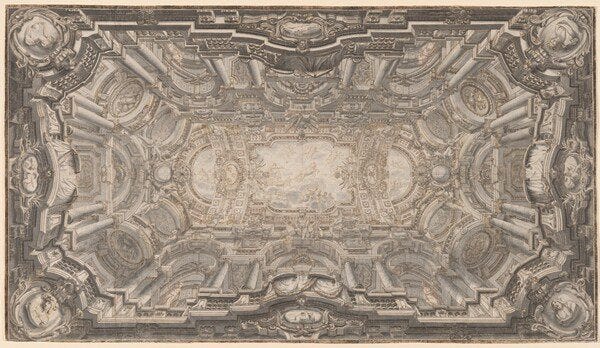 Étude pour un plafond en trompe-l'œil de Ferdinando Bebiena Étude pour un plafond en trompe-l'œil de Ferdinando Bebiena
