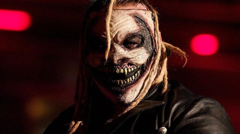 Bray Wyatt's masked Fiend character stands the in the ring before a match