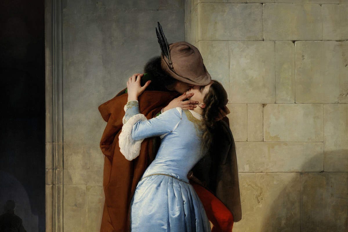 Francesco Hayez - The Kiss, 1859, detail