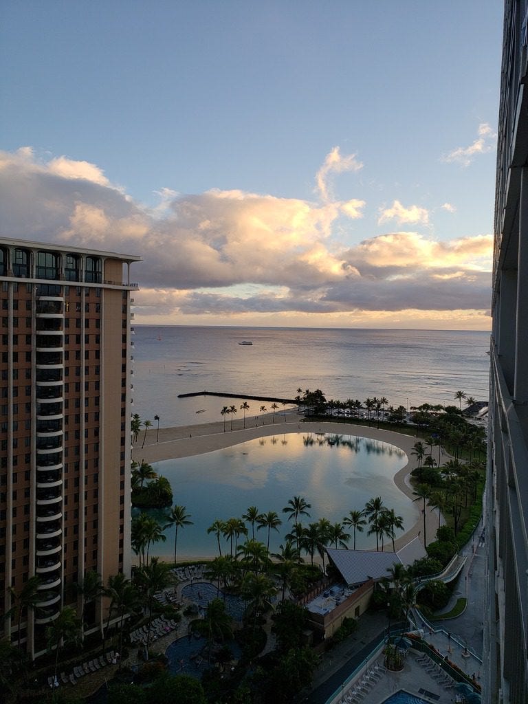 Beautiful sunset in Waikiki