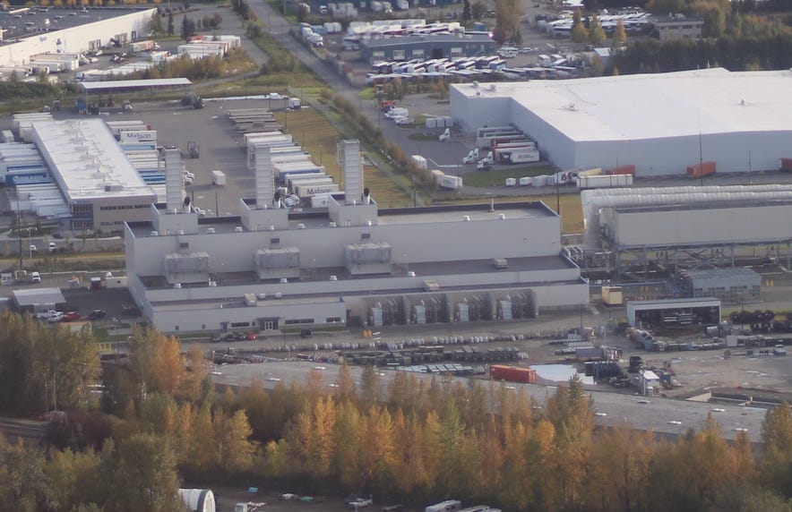 Chugach's natural gas-fired Southcentral Power Project plant in Anchorage. (Photo by Nathaniel Herz/Northern Journal)