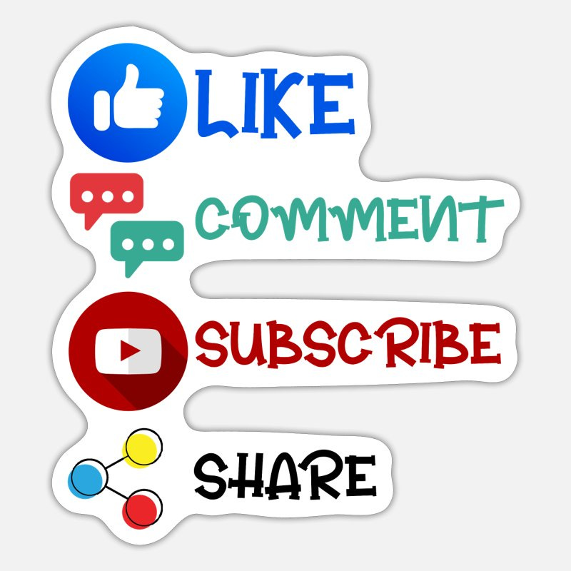 Like Comment Subscribe Share 2 Sticker