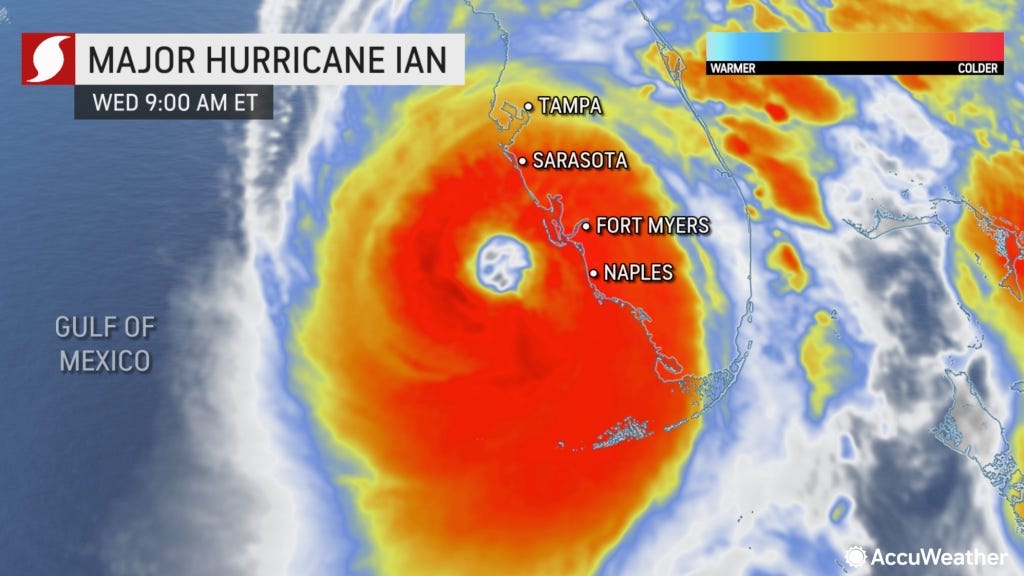 Hurricane Ian reached Category 5 strength in Gulf of Mexico