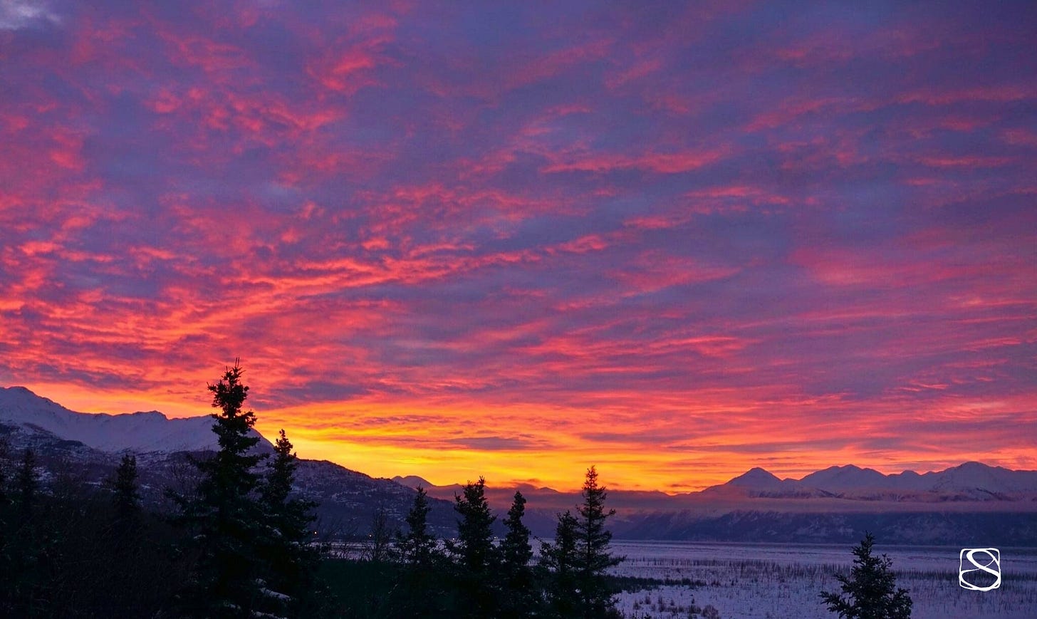 Photo of colorful sky over Anchorage, Alaska