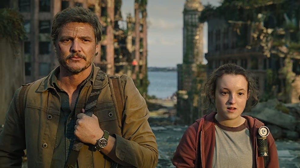 Em The Last of Us, a dupla Joel e Ellie precisam enfrentar um mundo pós-apocalíptico  — Foto: Reprodução/IMDb