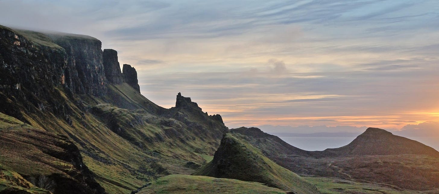 basalt landslips at the Quiraing, Isle of Skye