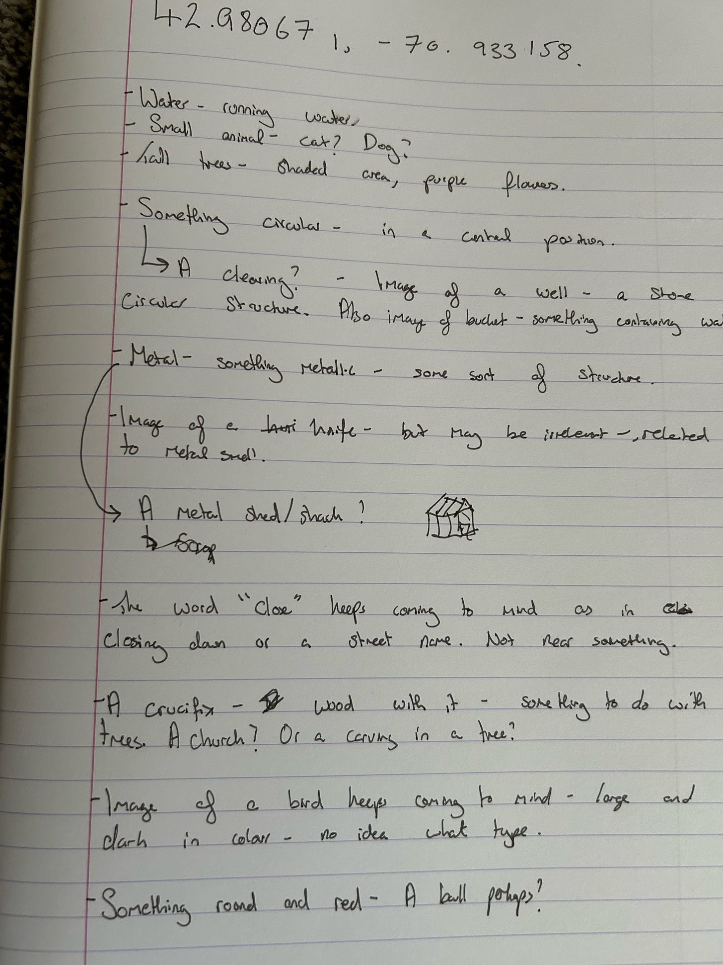 A photo of Viewer #6's session notes
