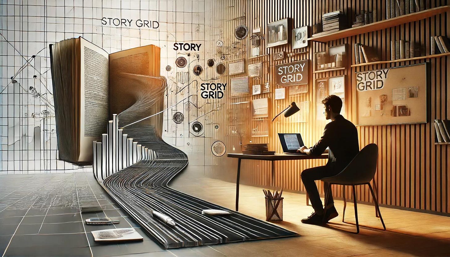 The image illustrates the journey of writing a story in a contemporary workspace without any text, capturing an inviting and creative atmosphere. 