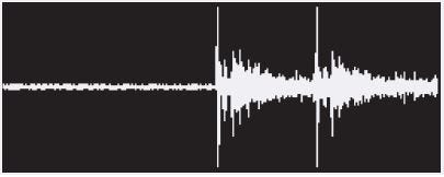 An example of an audio waveform graph for a ShotSpotter recording of an alleged gunshot.
