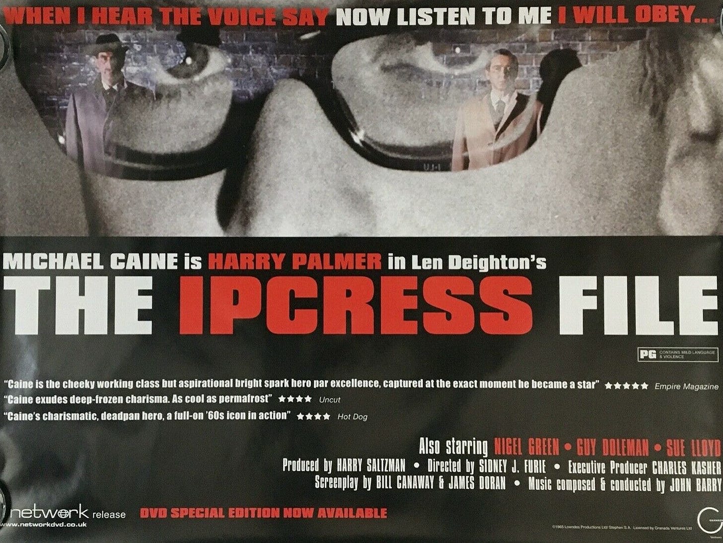 The Ipcress File - Michael Caine. 40th Anniversary re-release. – Drivepast  Original Movie Posters & Vintage Movie Paper