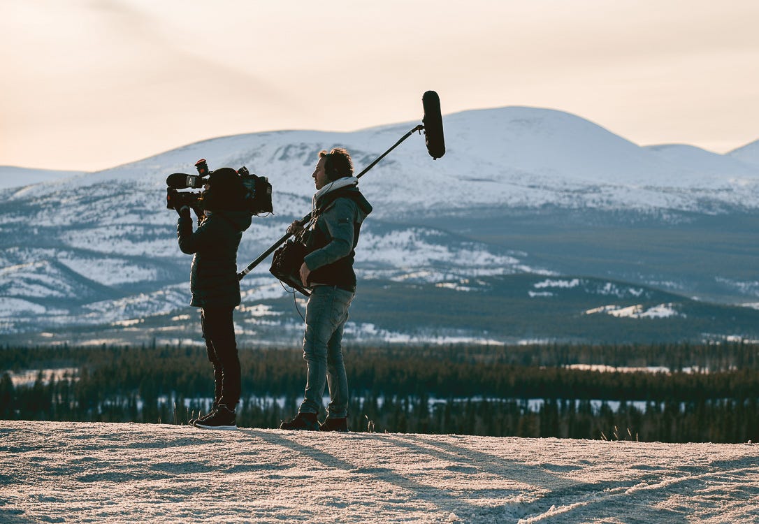 Une équipe de production Française lors d'un tournage au Yukon d'une série télévisée et qui était accompagné de Films.Solutions
