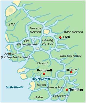 Map showing Rungholt in 1362.