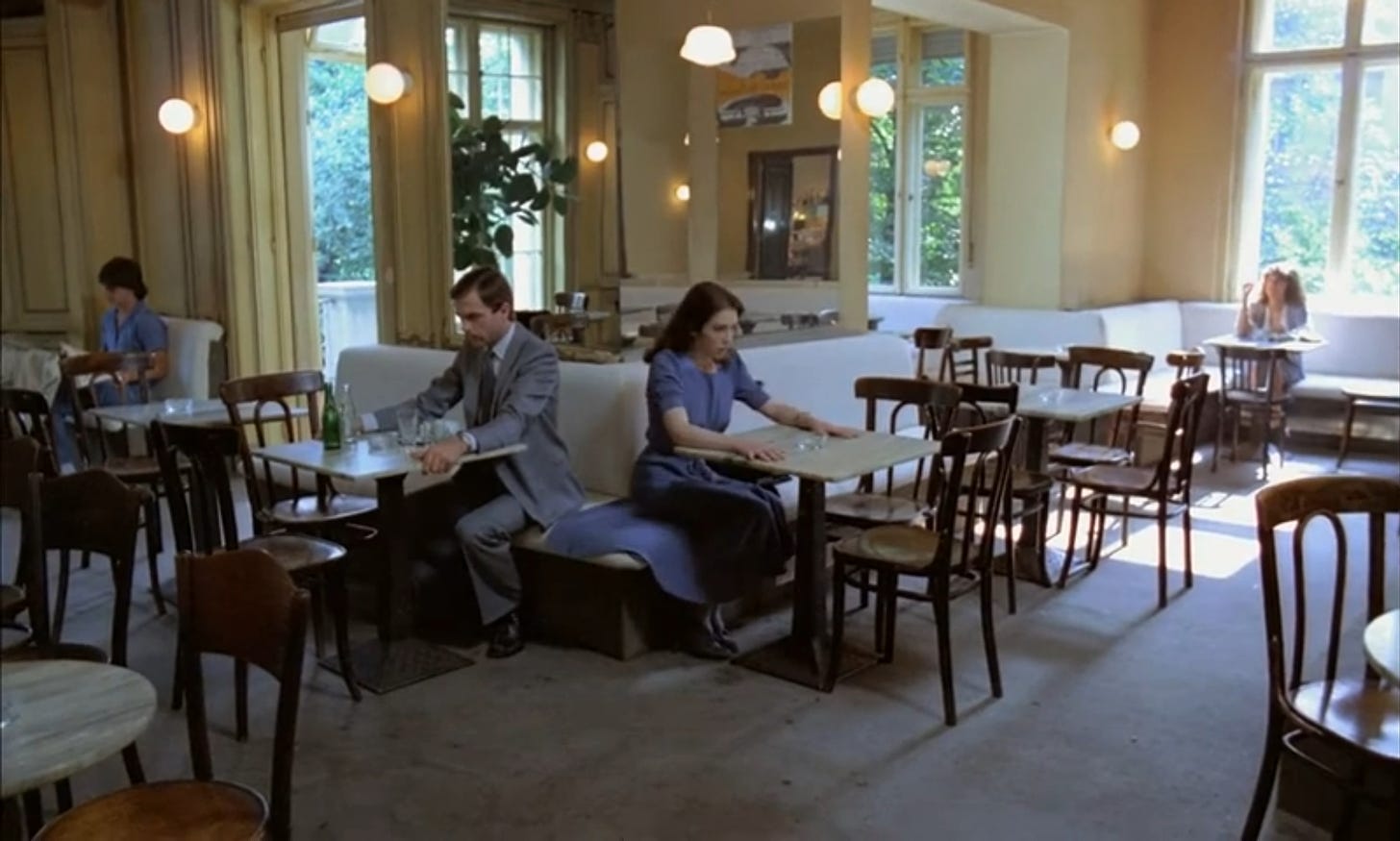 Mark (Neill) and Anna (Adjani) are so estranged they can’t even share a table…