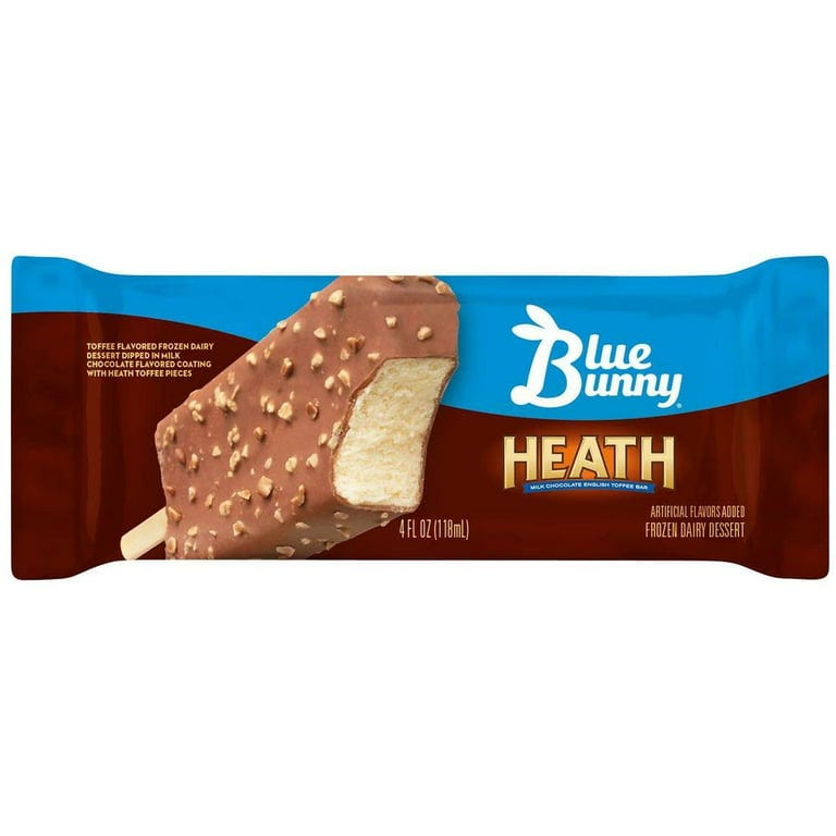 Blue Bunny Heath Milk Chocolate English Toffee Ice Cream Bar, 4 Fluid Ounce  -- 24 per Case