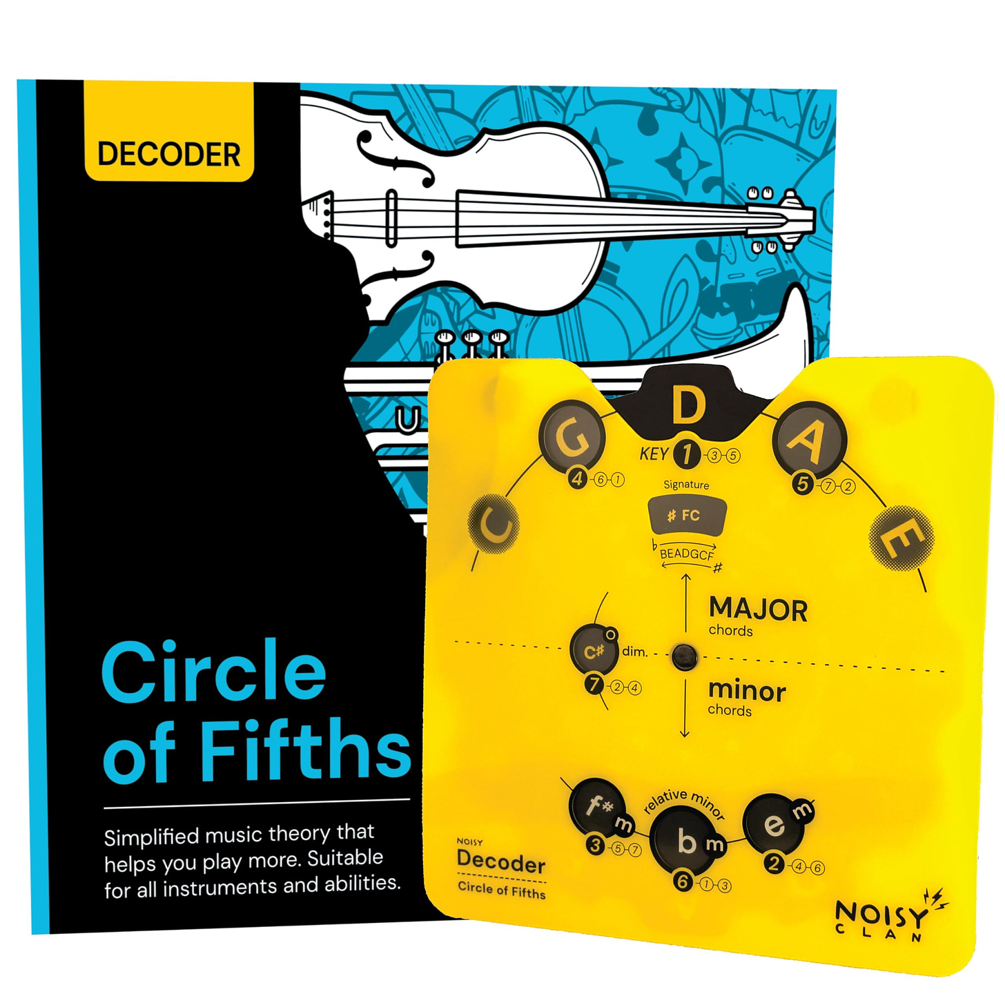 Amazon.com: Noisy Clan Circle of Fifths Wheel Decoded | Music Theory Made  Easy | Simplified Circle of Fifths Plastic Wheel Tool & Music Theory Guide  | Play More and Learn Song Writing |