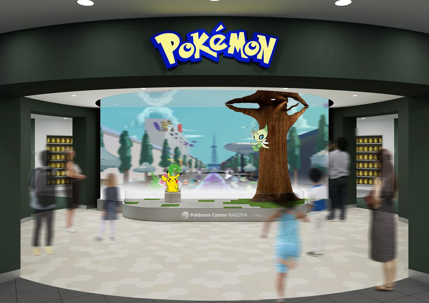 The Pokémon Center Nagoya store will reopen on October 12th, 2024, featuring Celebi and Pikachu as store mascots