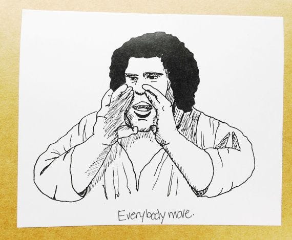 Andre the Giant as Fezzik in The Princess Bride, Everybody Move, Funny ...