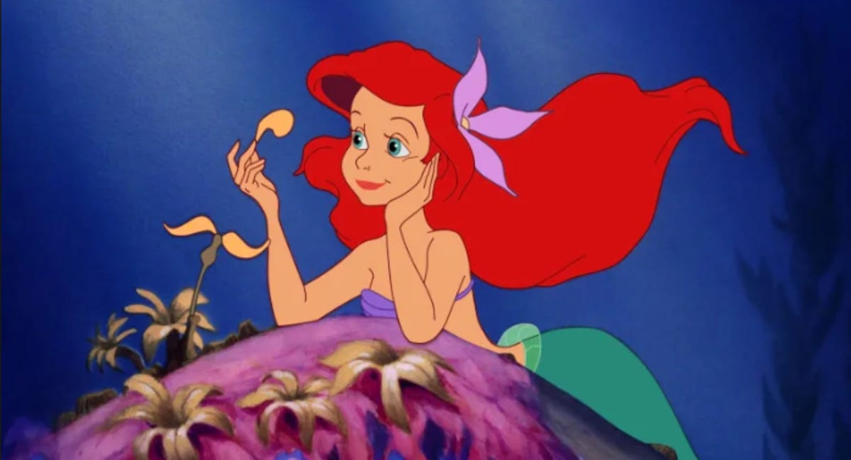 Ariel in the animated The Little Mermaid.