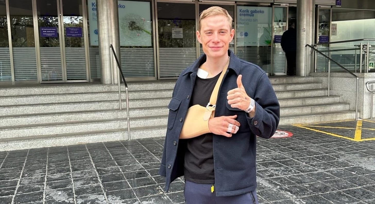 A message from Jonas Vingegaard after his crash in Tour of Basque Country	