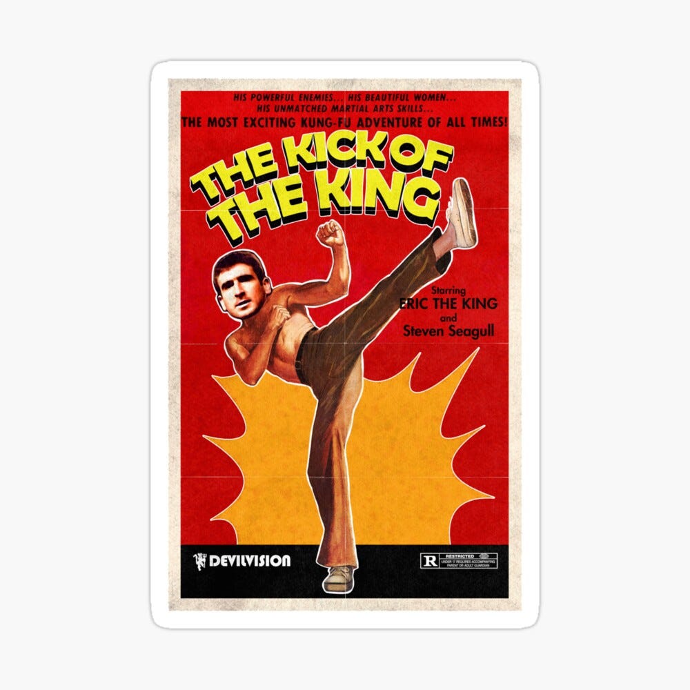 The Kick of the King (Eric Cantona)" Canvas Print for Sale by mizzlecat |  Redbubble