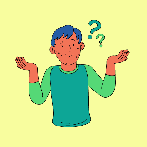 A man with a confused expression raises his arms to match his expression. Graphic from Canva.