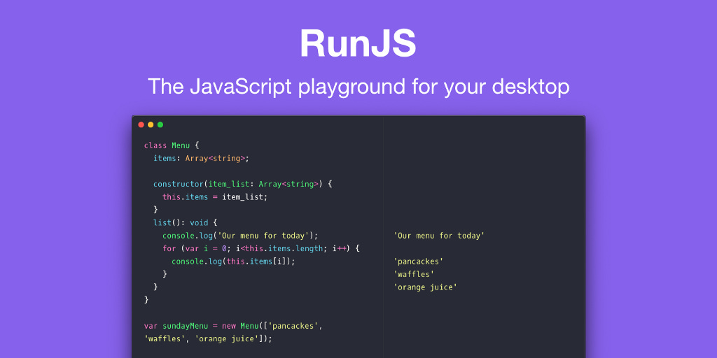 RunJS screenshot