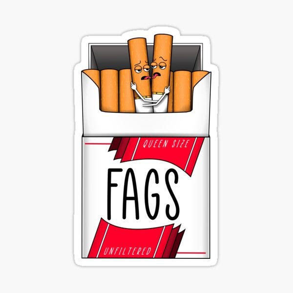 FAGS: Kissing Cigarettes" Sticker for Sale by ArtByStumpy | Redbubble