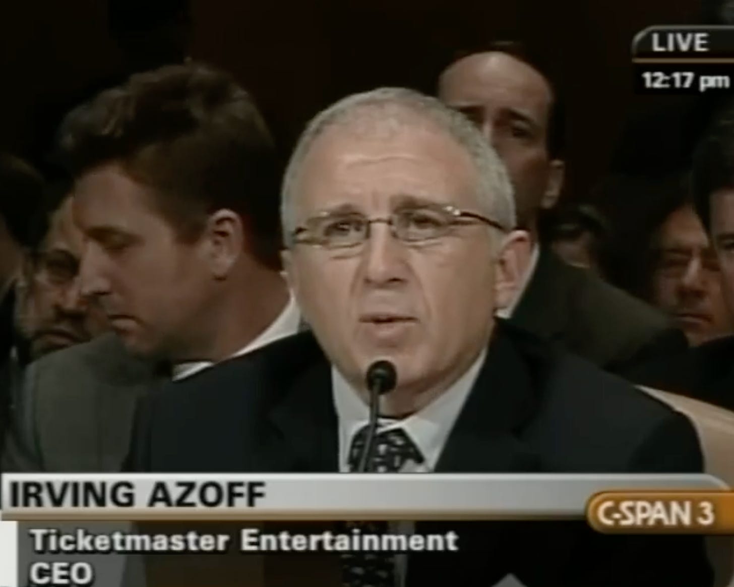 Irving Azoff testifying at the hearing