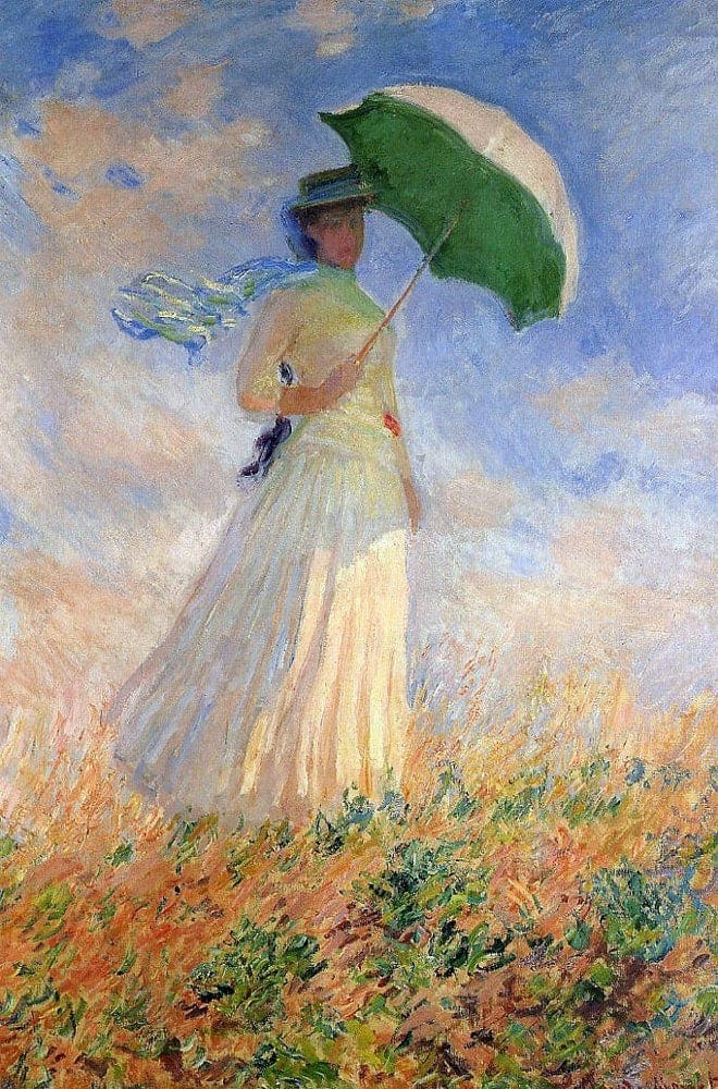 Claude Monet, Woman With a Parasol, Facing Right, 1886