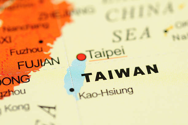 Taiwán en un mapa - foto de stock