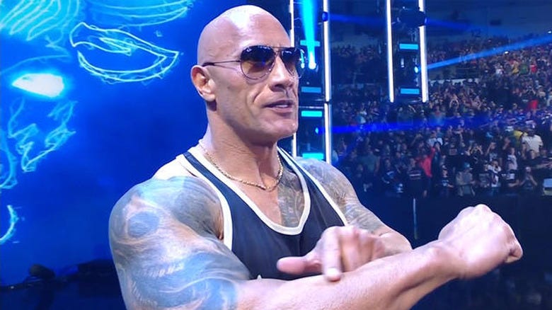 Dwayne "The Rock" Johnson appearing on "WWE Raw: Day 1"