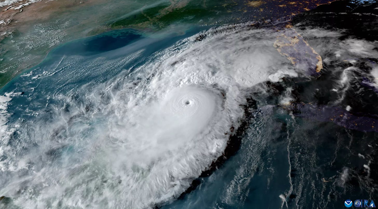 well defined eye of hurricane Milton nearing Florida