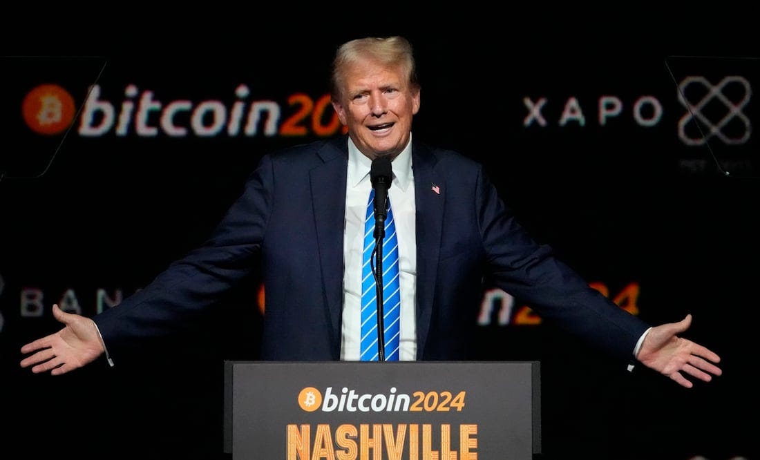 Trump promete crear una "reserva nacional estratégica de bitcoin" si gana  las elecciones de EU