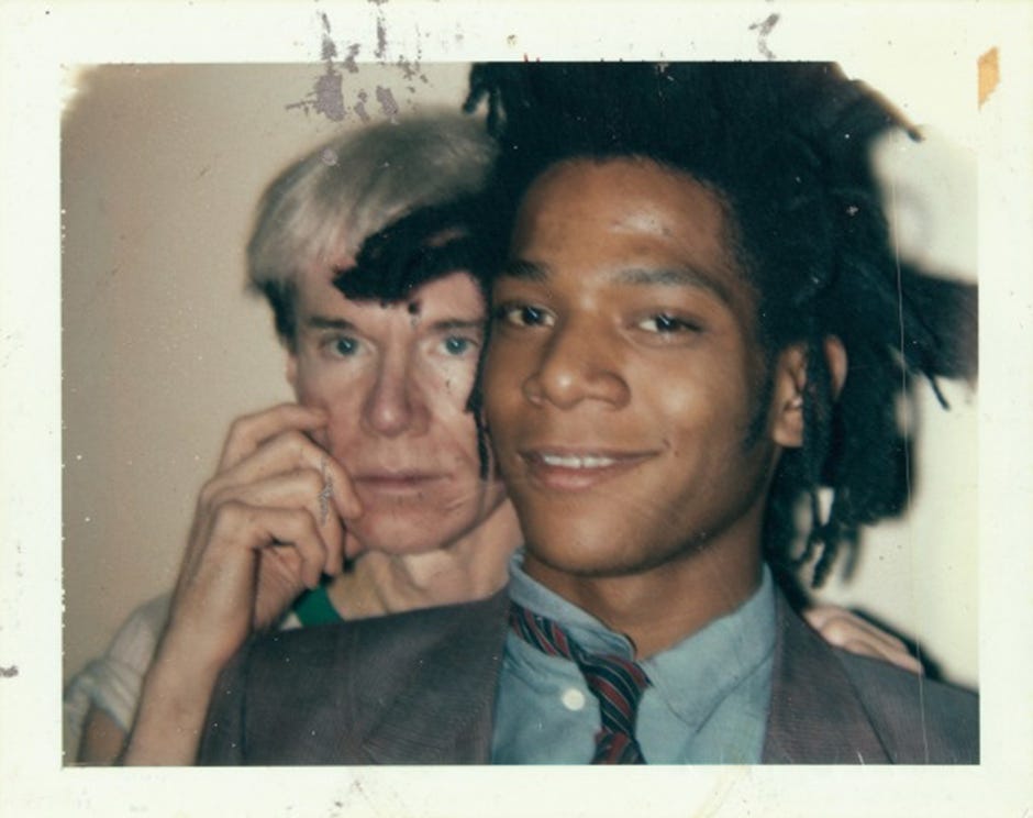 A fotografia polaroid tirada no dia em que os artistas se conheceram, em 4 de outubro 1982. Fonte: Andy Warhol – The Collection of Anna Taylor Delory.