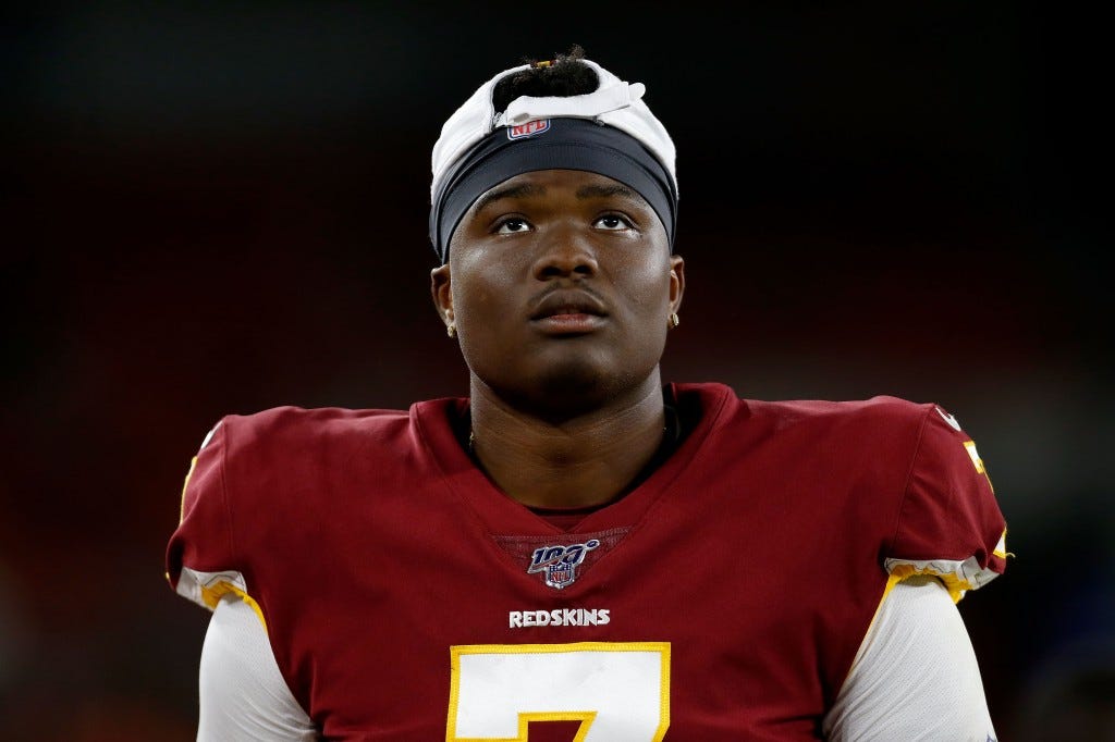 Former NFL quarterback Dwayne Haskins was struck and killed by a dump truck last year.