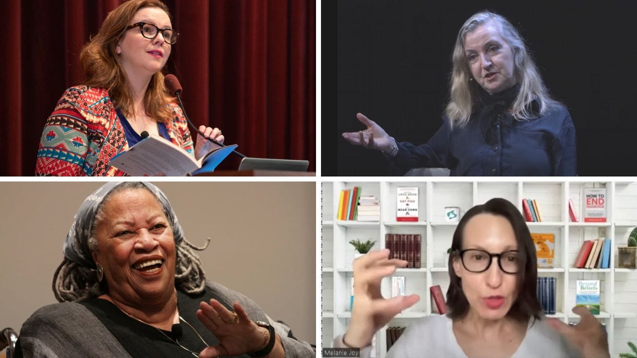 Amber Tamblyn, Rebecca Solnit, Toni Morrison, Melanie Joy