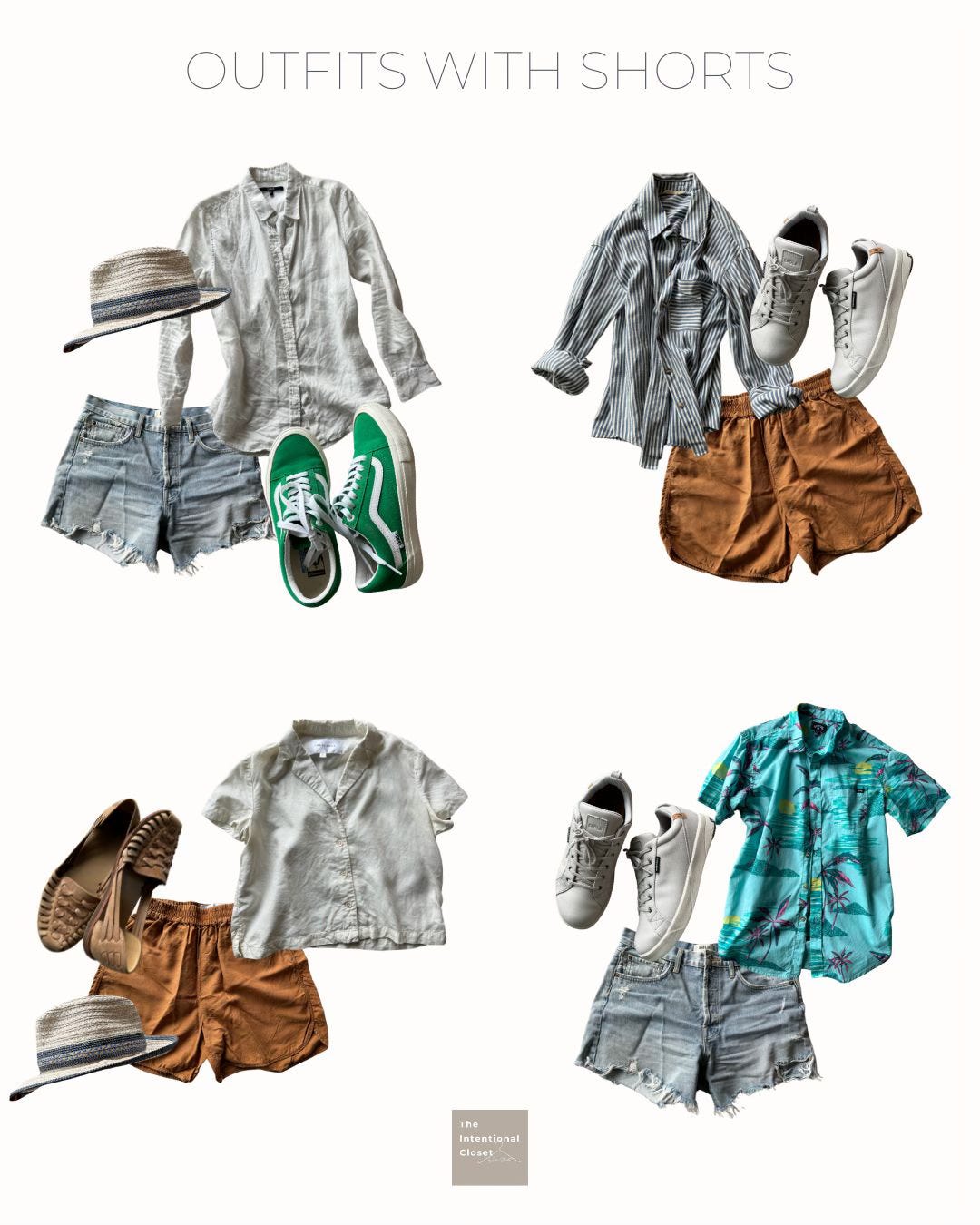 Hawaii outfits with shorts, travel capsule