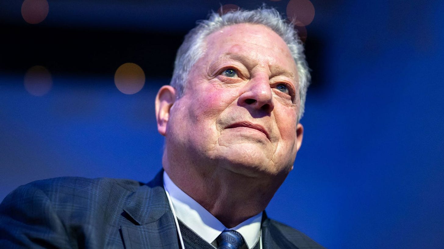 Former US vice president and climate campaigner Al Gore looks on during a session of the World Economic Forum (WEF) annual meeting in Davos on January 17, 2023. (Photo by Fabrice COFFRINI / AFP) (Photo by FABRICE COFFRINI/AFP via Getty Images)