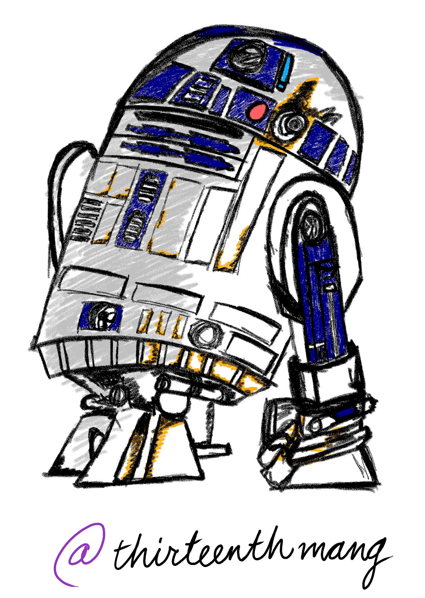 Sketch I made of R2-D2