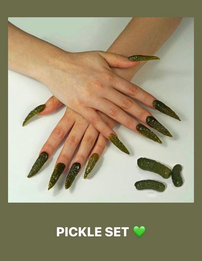 Pickle nails by @mattxiv on instagram