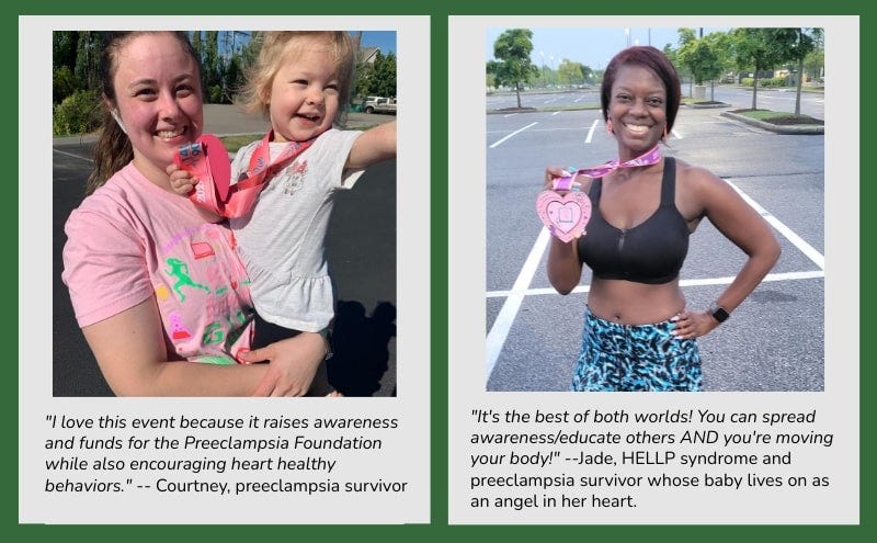 Moms who have raced in the 140 over 90 run for preeclampsia awareness.
