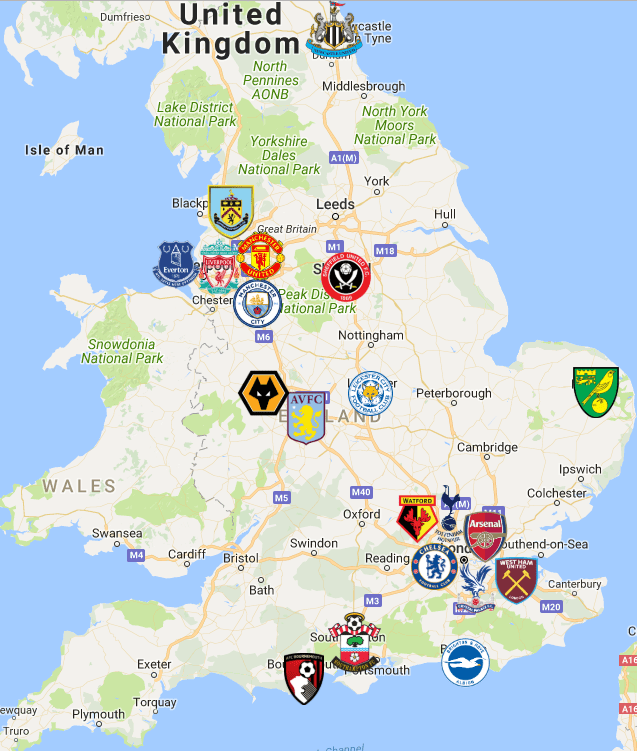 2019-Premier-League-England-Map