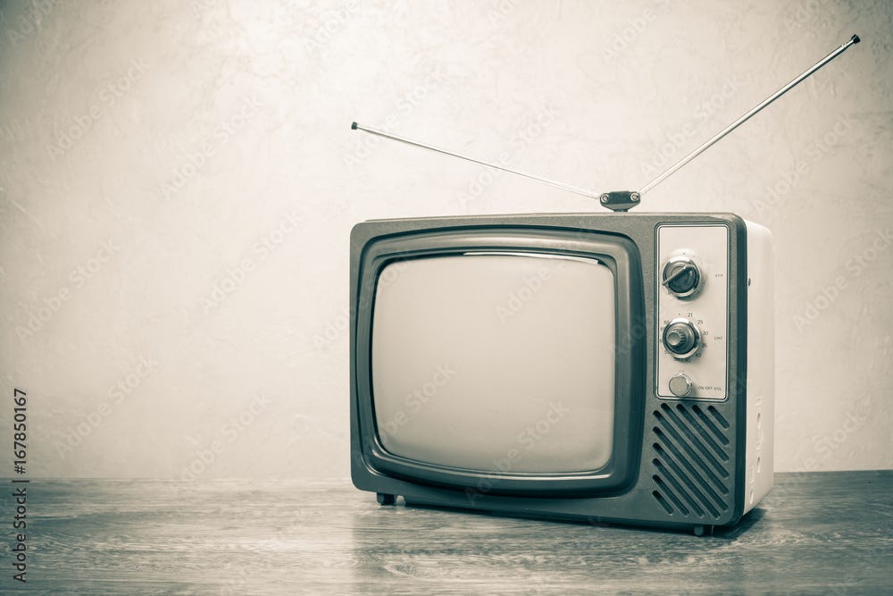 Retro obsolete TV from 70s. Vintage old style sepia photo Photos | Adobe  Stock