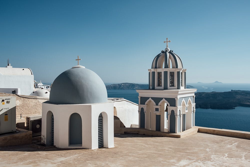 Iconic domes, Firostefani.