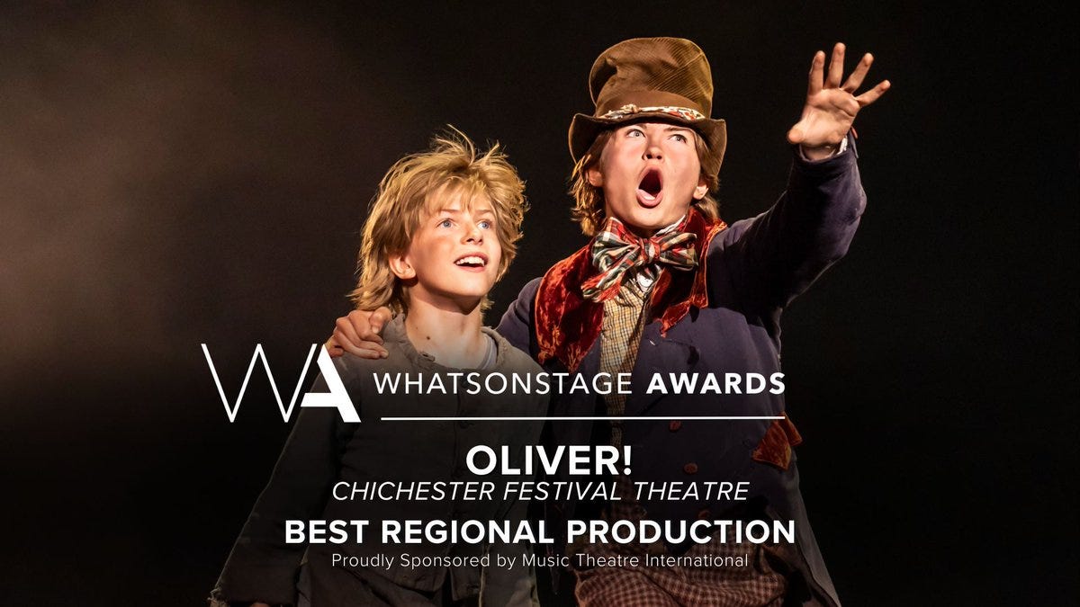The WhatsOnStage Award for Best Regional Production goes to Oliver!