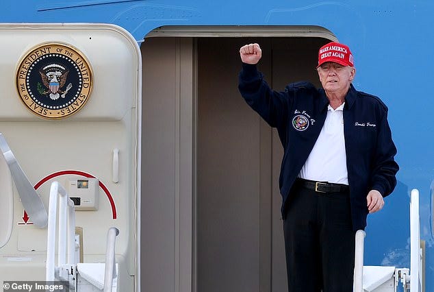 Parroting unproven claims from Russia in the early days of the war that Western money was being siphoned off, Mr Trump said ¿Zelensky probably wants to keep the ¿gravy train¿ going'