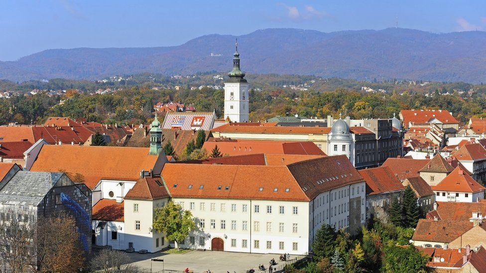 Aerial view of Zagreb