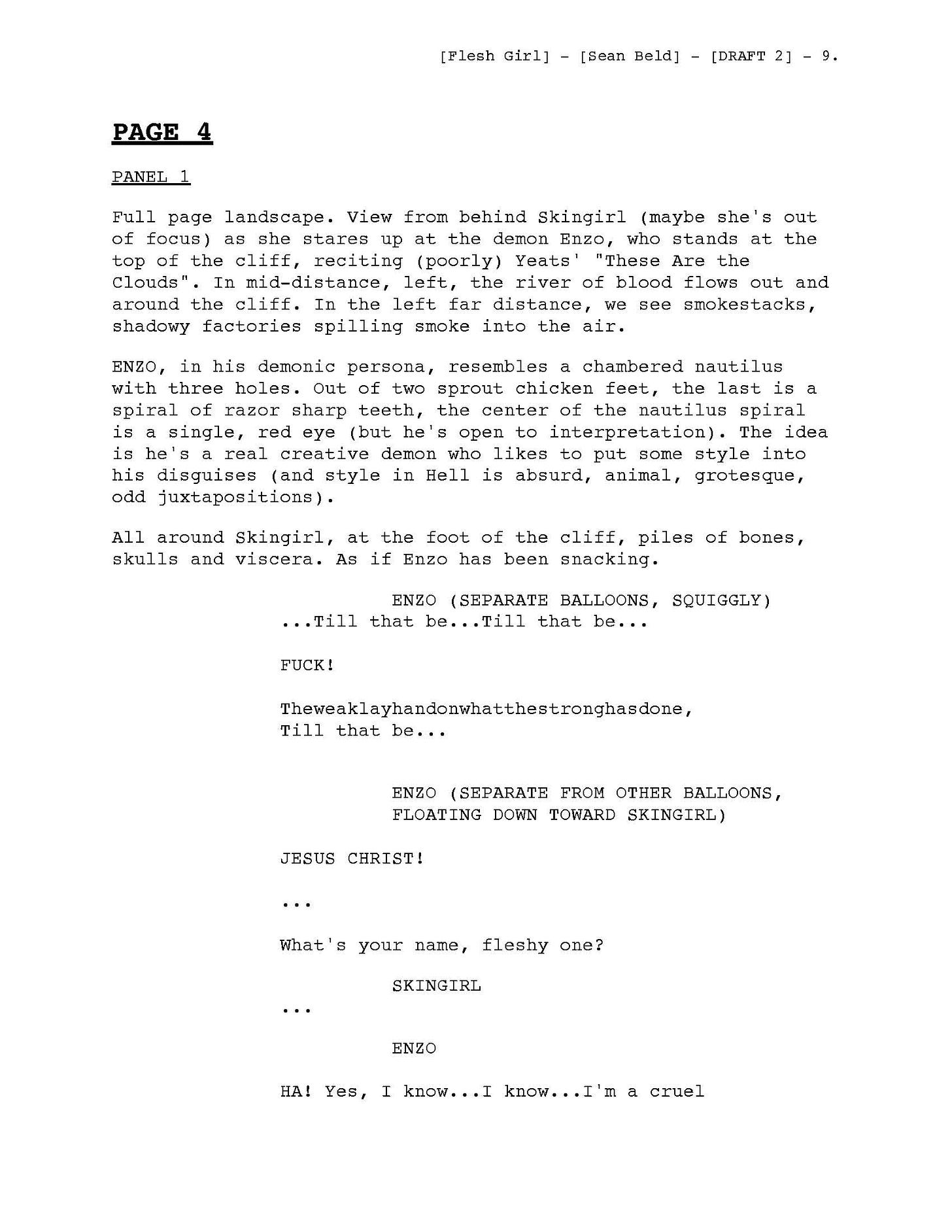 The script for page 4. Page 1. See PDF.